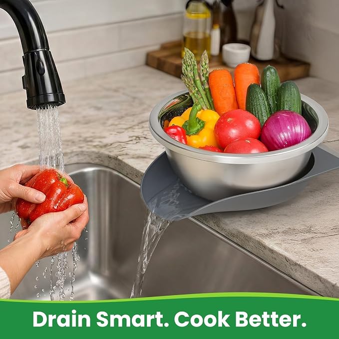 3.5QT Hands-Free 304 Stainless Steel Strainer and Colander - Image 8