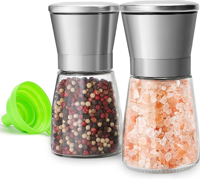 Stainless Steel Salt and Pepper Grinder Set of 2 by MJINGMEI