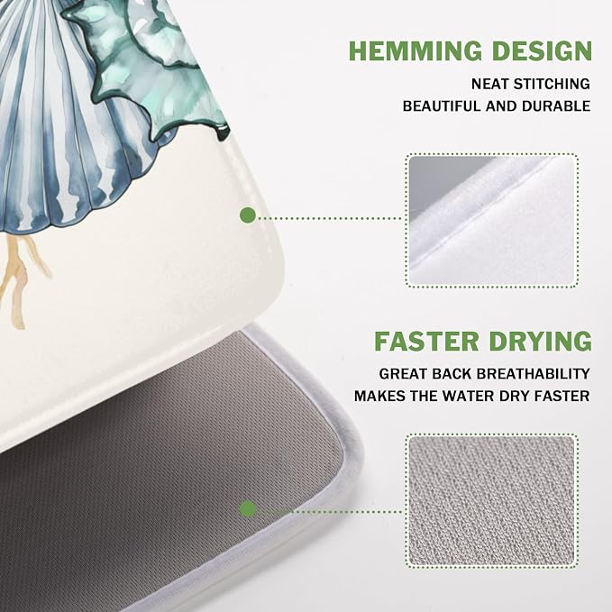 Summer Sea Shell Drying Mat 18x16 Inch, Starfish Drying Mat - Image 4