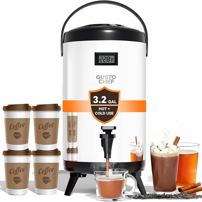 Insulated Beverage Dispenser 3 Gallon, Hot&Cold Drink Dispenser by Unknown