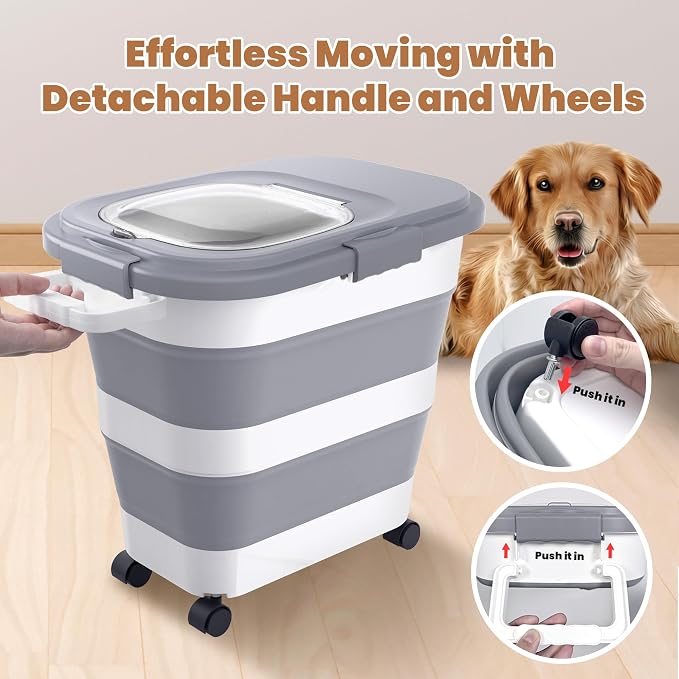23-25 Lbs Airtight Dog Food Storage Container, Collapsible Dog Food Container - Image 6