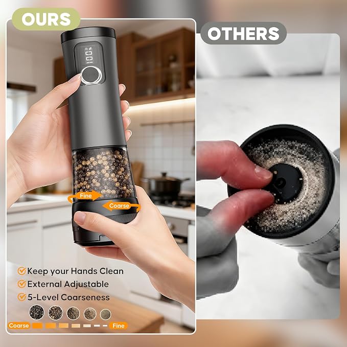Electric Salt and Pepper Grinder Set - Image 3