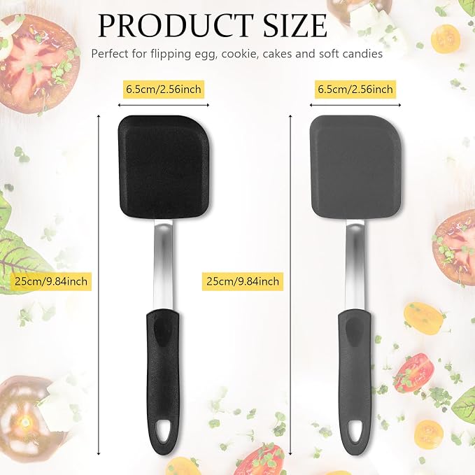 Silicone Cookie Spatula Turner 2 Pack Mini Brownie Spatula Flexible Kitchen - Image 2