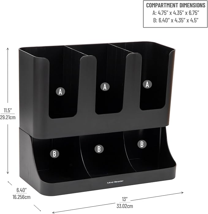 Mind Reader Cup and Condiment Station, 13 Inch Countertop Coffee Bar Organizer - Image 3