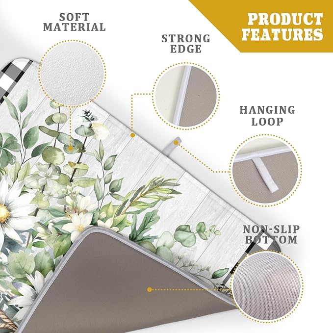 Spring Summer Daisy Floral Dish Drying Mat - Image 4