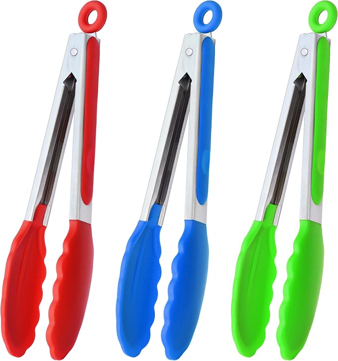 HINMAY 9" Silicone Kitchen Tongs by HINMAY