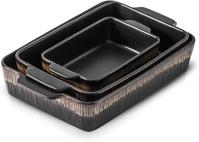 KOOV Bakeware Set, Ceramic Baking Dish, Rectangular Baking Pans Set, Casserole by KOOV