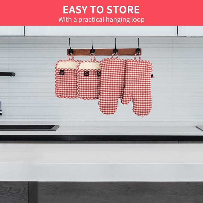 Oven Mitts and PotHolders Sets, Non-Slip Neoprene Oven Mitts are Suitable - Image 7