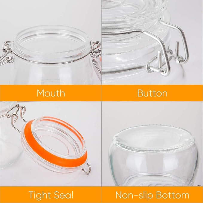 Small Glass Jars With Airtight Lids, Glass Spice Jars 5 oz, Maosn Jars With - Image 4