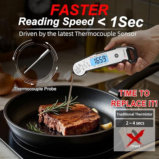 Atogou Meat Thermometer, Professional Food Thermometer, <1 Sec Instant Read - Image 3
