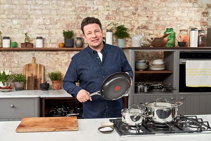 T-Fal x Jamie Oliver Nonstick Coated Stainless Steel Pans 9.5" & 11", Induction - Image 4