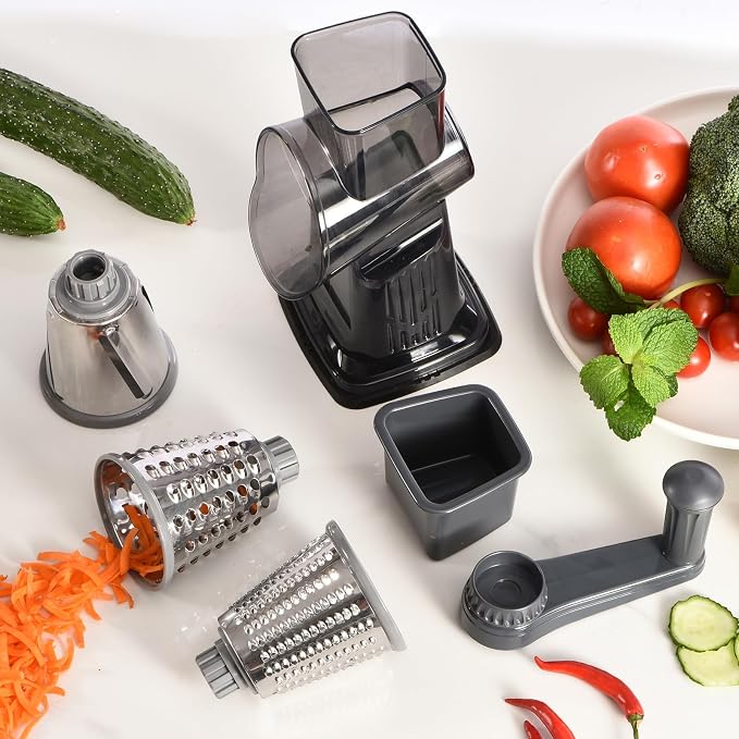 Rotary Cheese Grater with Handle Kitchen Shredder Slicer Grater Slicer Ice - Image 8