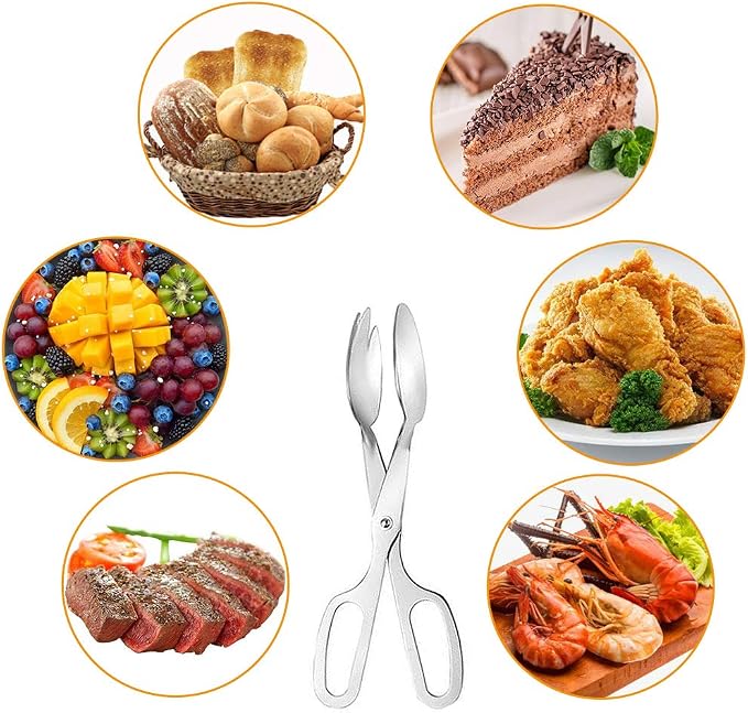 2 PACK Buffet Tongs, Stainless Steel Salad Tongs, Serving Tongs - Image 5