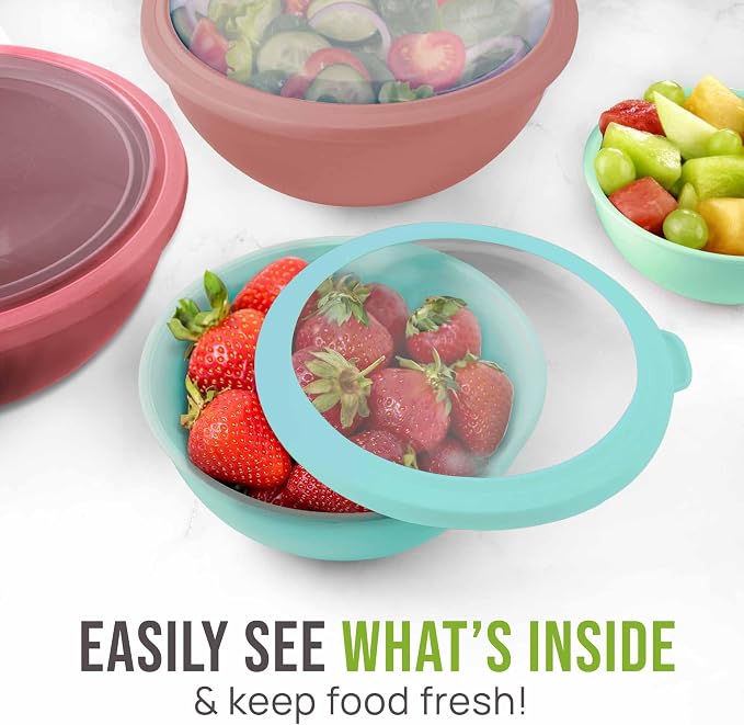 Zulay Kitchen 12 Piece Plastic Mixing Bowls - Image 5