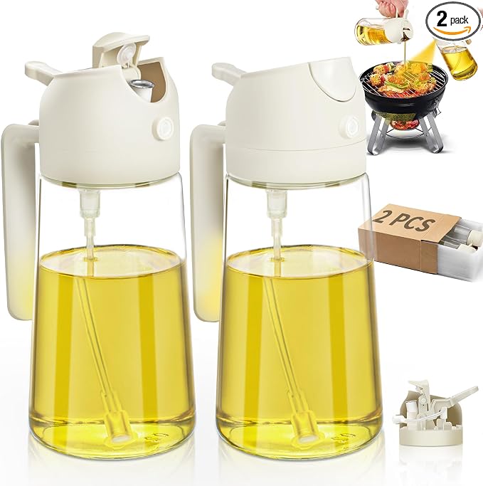 Oil Sprayer for Cooking 2pcs, 2 in 1 Oil Dispenser and Oils Sprayer Kitchen by DWTSDANWEITESI
