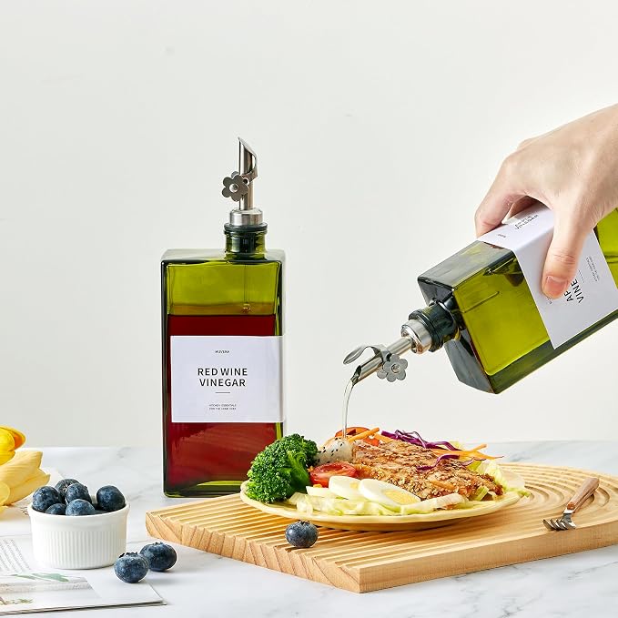 Olive Oil Dispenser Bottle for Kitchen, 16.9oz /500ml Cooking Vinegar Dispenser - Image 2