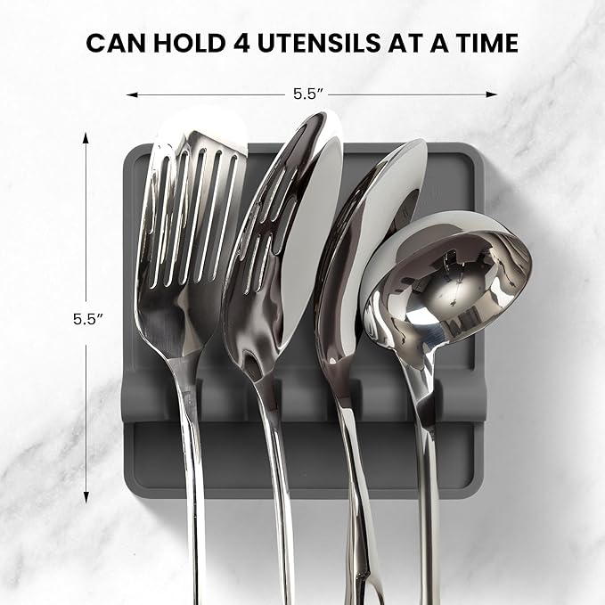 Zulay Kitchen Spoon Rest for Multiple Utensils High Heat-Resistant Silicone - Image 2