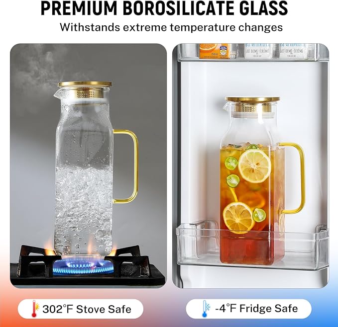 2 Pack 2 Liters/68 oz Square Glass Pitcher - Image 4