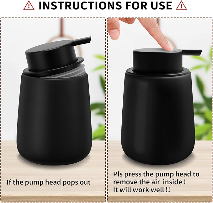 Soap Dispenser Ceramic with Easy-to-Press Pump Hand Lotion Liquid Dispenser - Image 8