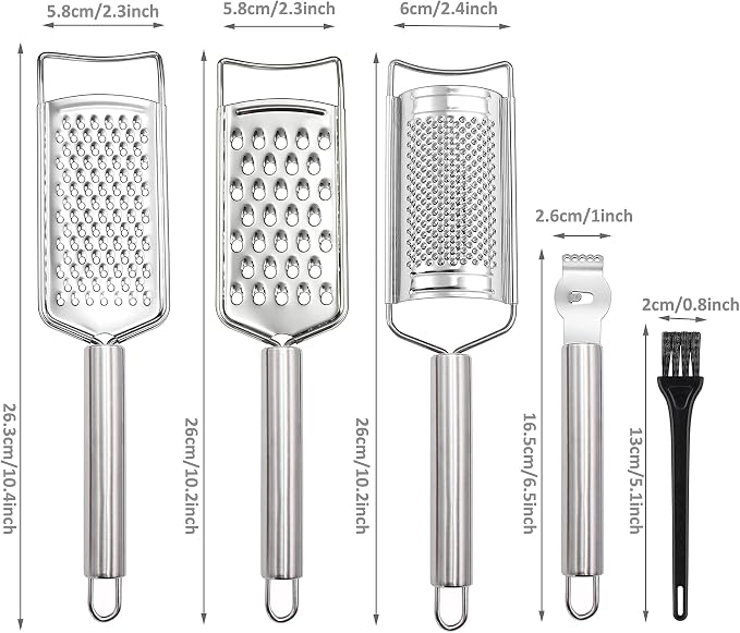 Tongjude Stainless Steel Cheese Grater Set, Lemon Zester - Image 9