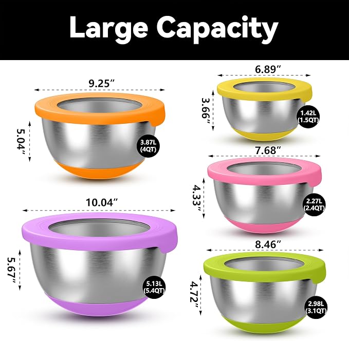 KITEISCAT Stainless Steel Mixing Bowls - Image 2
