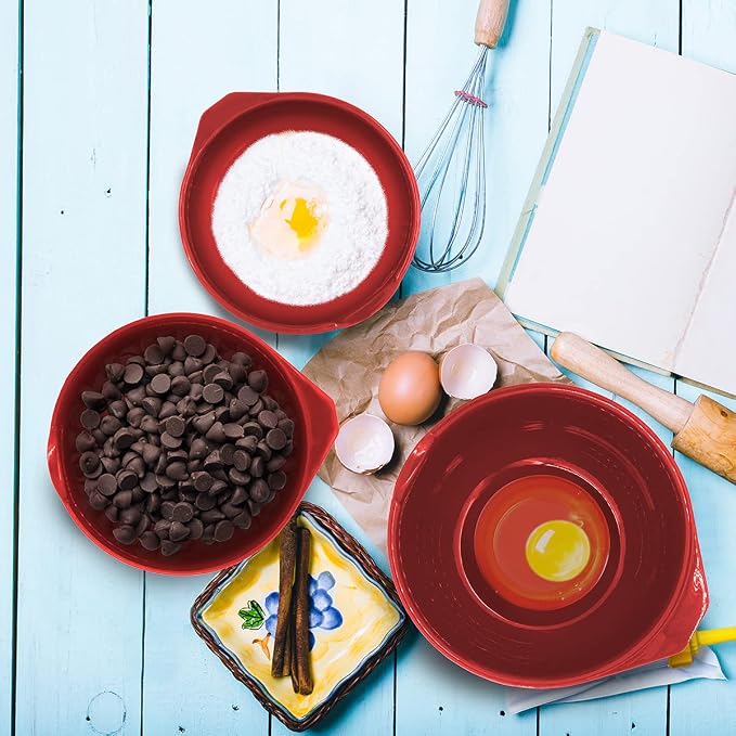 Glad Mixing Bowls with Pour Spout, BPA Free, Dishwasher Safe Plastic | Kitchen - Image 2