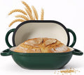 2 QT Oval Dutch Oven for Bread Baking, Enamelled Cast Iron Bread Oven for by Fijinhom