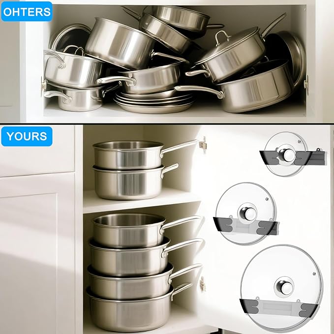 Adjustable Universal Pot Lid Holder Organizer - Image 6