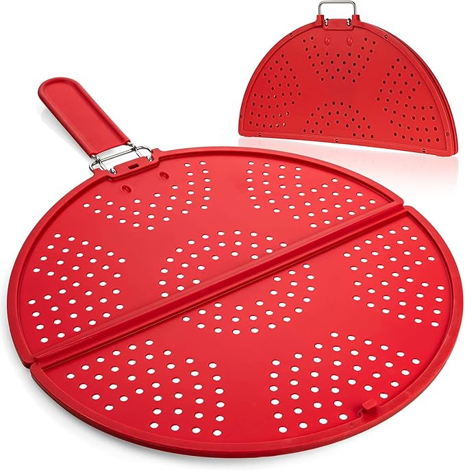 Splatter Screen for Frying Pan Foldable Grease Splatter Guard Silicone Splatter by K+KIRKWOOD+KITCHEN