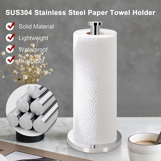 NearMoon Standing Paper Towel Holder, Kitchen Paper Towel Tissue Holder- - Image 3