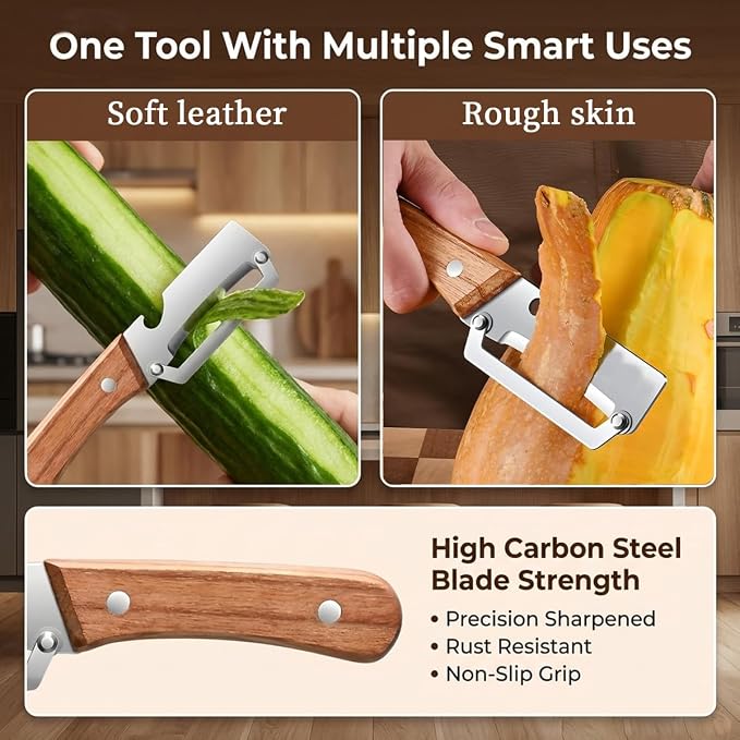 2 Pack Multifunctional Vegetable Peeler, Vegetable Peeler, Stainless Steel - Image 4