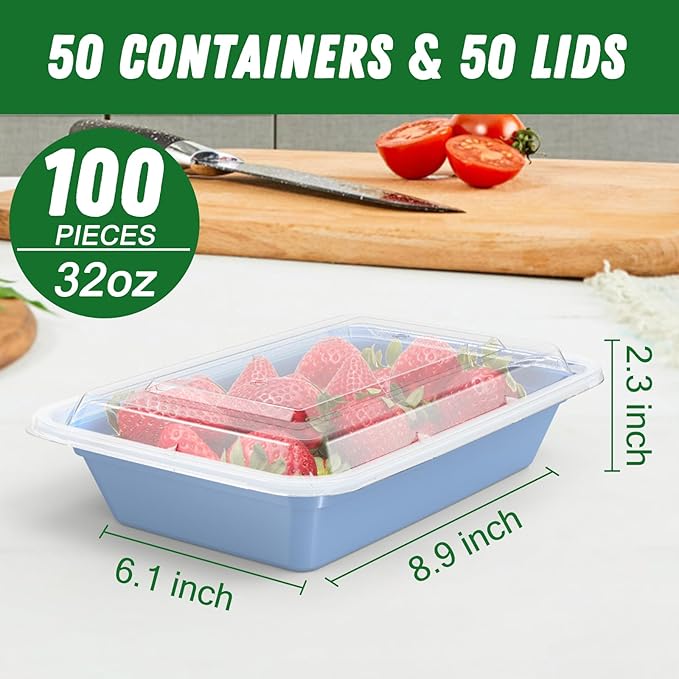 50 Pack 32 oz Meal Prep Containers Reusable - Image 2