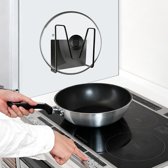 2 Pack Magnetic Pot Lid Holder, Organizer Hanging Saucepan Lid Metal Pot Lid - Image 3