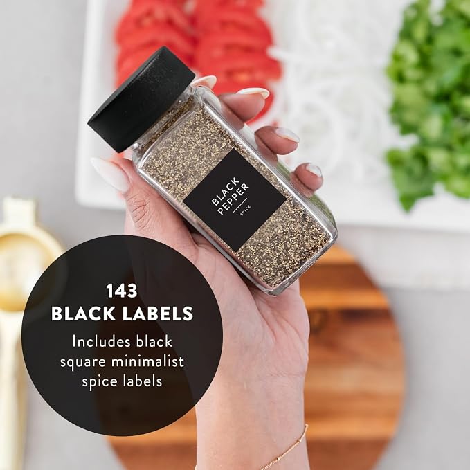 SAVVY & SORTED Glass Spice Jars - 4 Oz Spice Containers with 374 Minimalist - Image 4