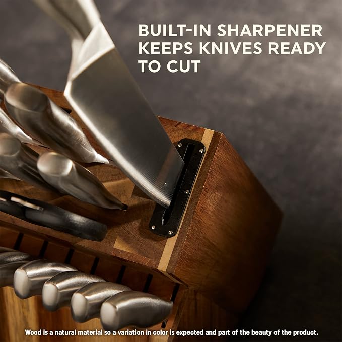 Chicago Cutlery Insignia Steel Kitchen Knife Block Set & Built-In Sharpener - Image 3