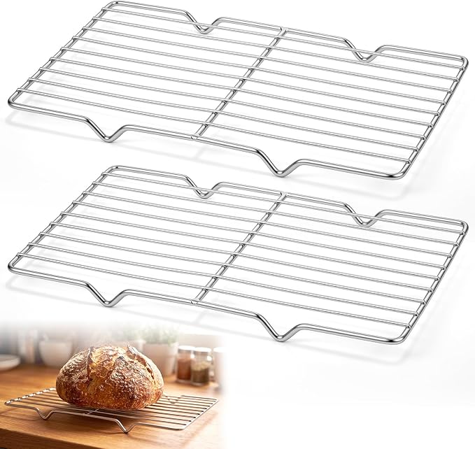 Lounsweer 2 Pack Cooling Racks, 5L x 10.5W x 1H Stainless Steel Wire Rack by Lounsweer