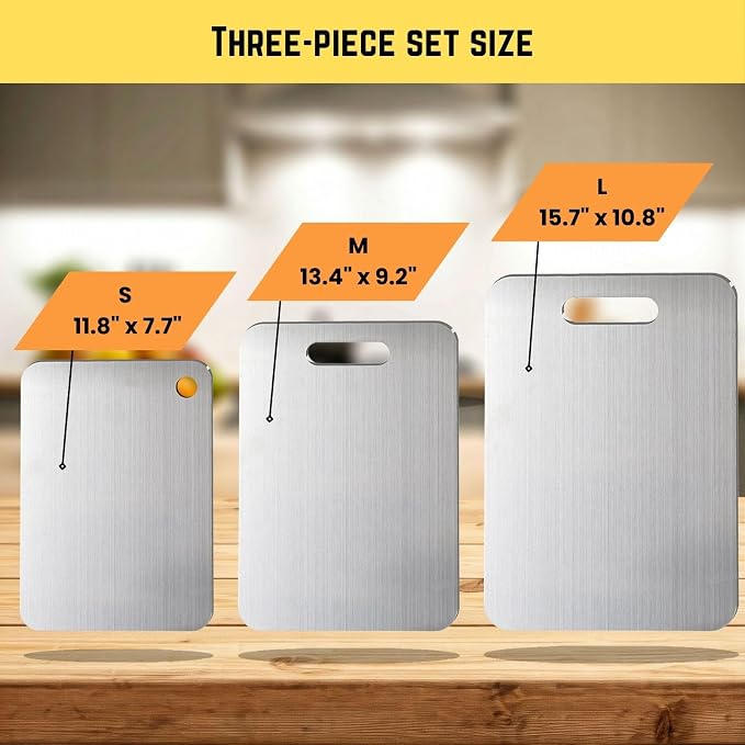 Titanium Cutting Board Set of 3, 2025 New Upgrade 100% Pure Titanium Cutting - Image 7