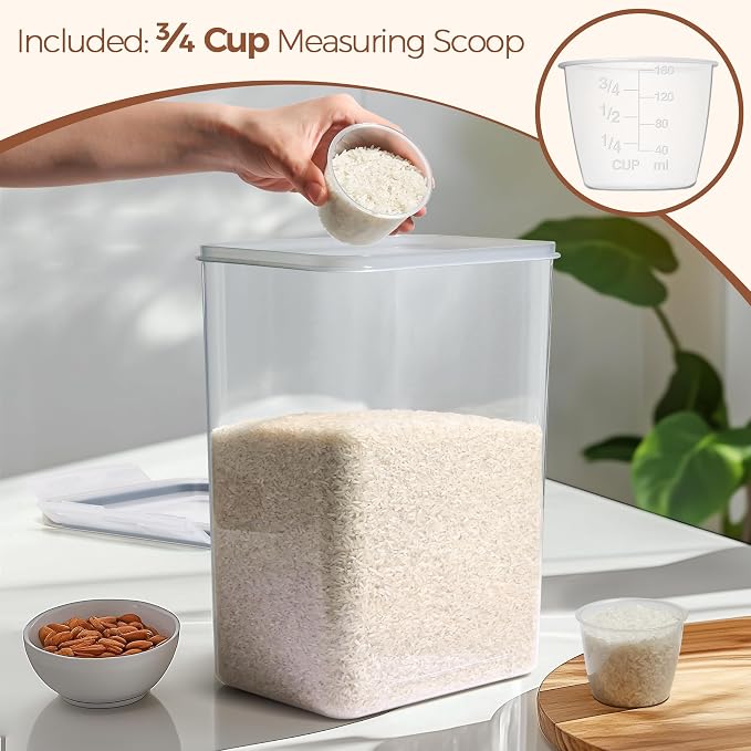 ComSaf Rice Container Set of 2, Large Airtight Food Storage Containers - Image 7