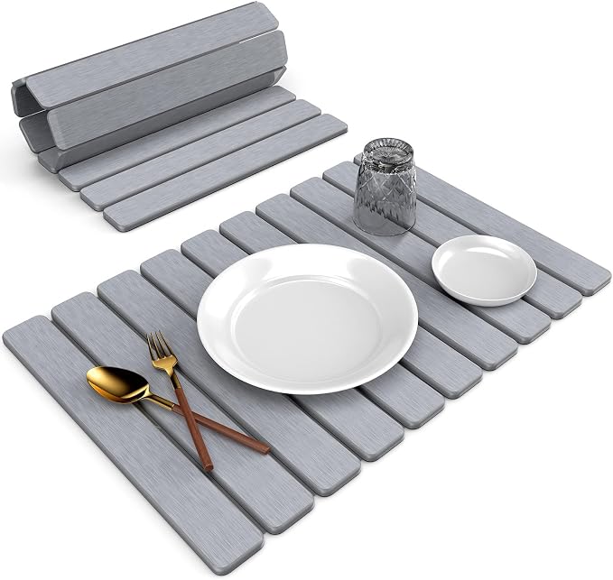Large Stone Dish Drying Mat for Kitchen Counter, Collapsible Quick Dry Stone by Incenseburner