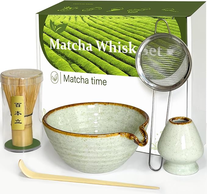 Vaiheng Matcha Whisk Set with Matcha Bowl, Matcha Whisk Holder Matcha Bamboo by Unknown