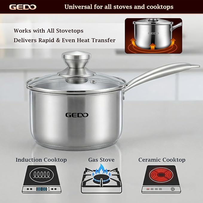 GEDO Food-Grade 316L Stainless Steel Sauce Pan - Image 5