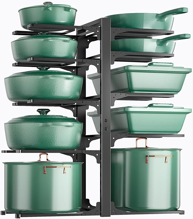 ORDORA 10-Tier Pots and Pans Organizer under Cabinet, Kitchen Cabinet by ORDORA