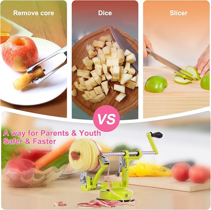 Apple Peeler, Slicer Corer Potato Peelers 3 In 1, Stainless Steel Heavy Duty - Image 4