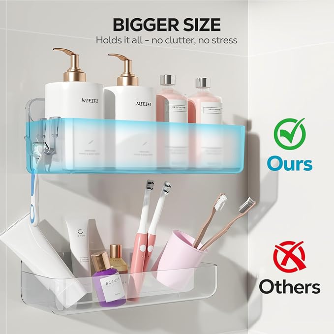 Nieifi Adhesive Wall Shelf, Shower Shelves 5 Pack - Image 4