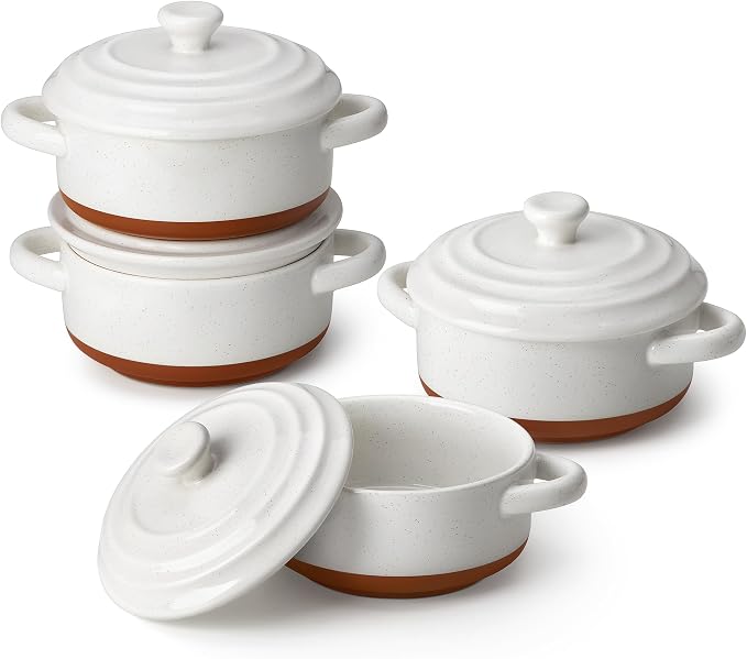 MALACASA Mini Cocotte Set - 12 OZ Small Casserole Dishes by MALACASA