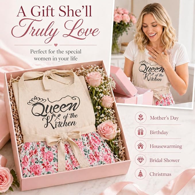 Cute Floral Aprons for Women - Image 3