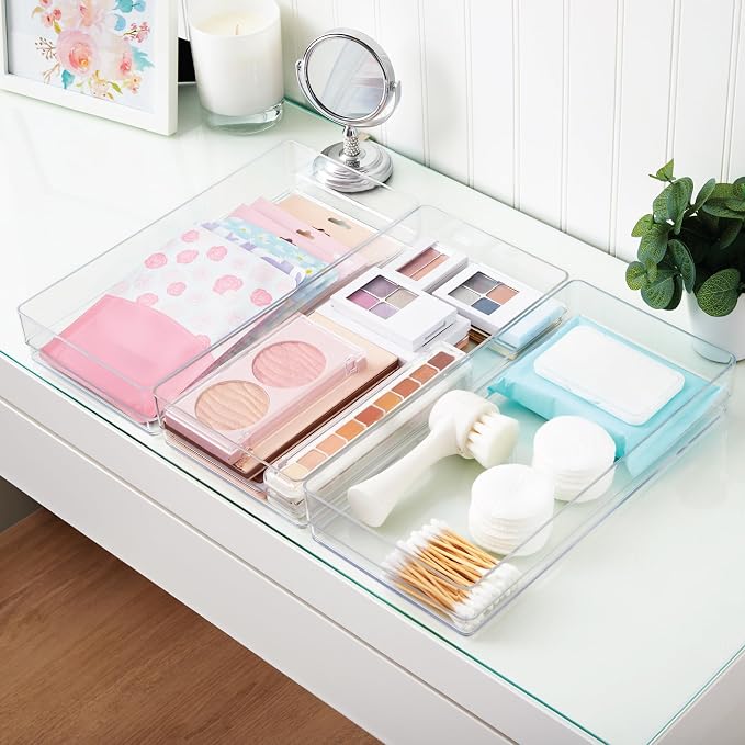 STORi SimpleSort 3-Piece Stackable Clear Drawer Organizer Set | 12" x 6" x 2" - Image 7