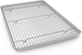 Half Sheet Pans with Rack Set, 13 Inch Commercial Quality Baking Sheet Pan Set by EWFEN