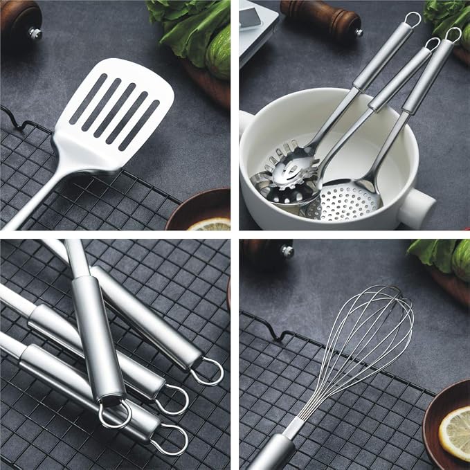 Berglander Cooking Utensil Set 13 Piece Stainless Steel Kitchen Tool Set - Image 6
