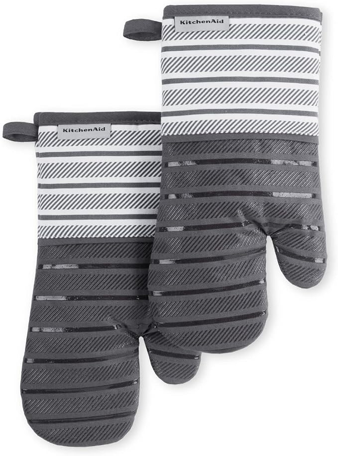 KitchenAid Albany Oven Mitt 2-Pack Set, Charcoal Grey by KitchenAid